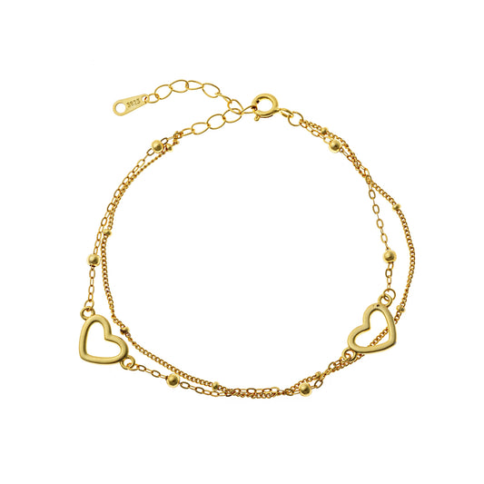 Pulsera de corazón de plata de ley