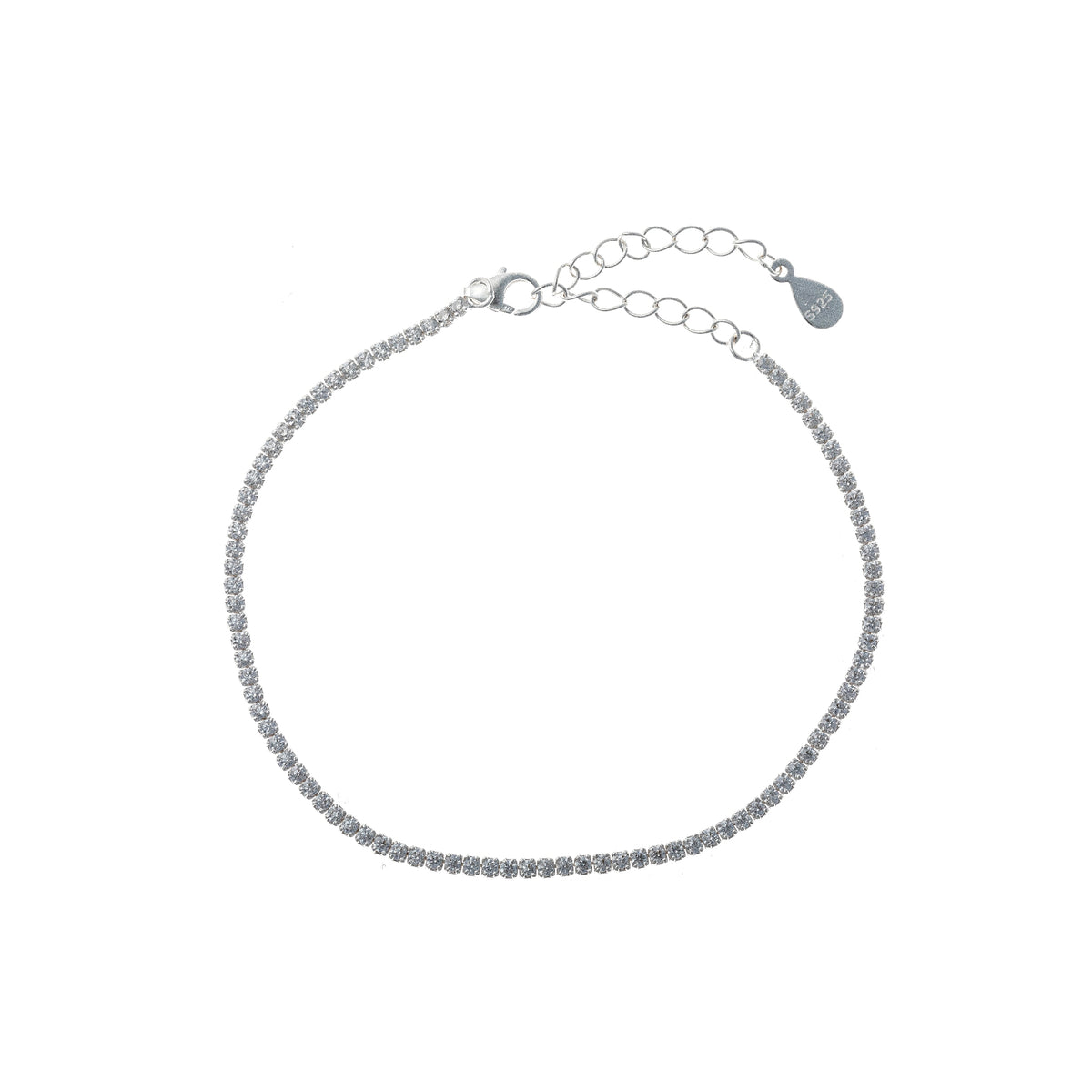 Pulsera de tenis de plata de ley