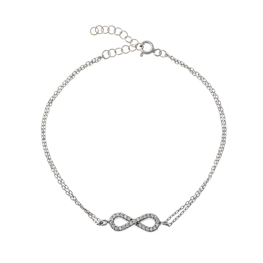 Pulsera de plata de ley con símbolo de infinito