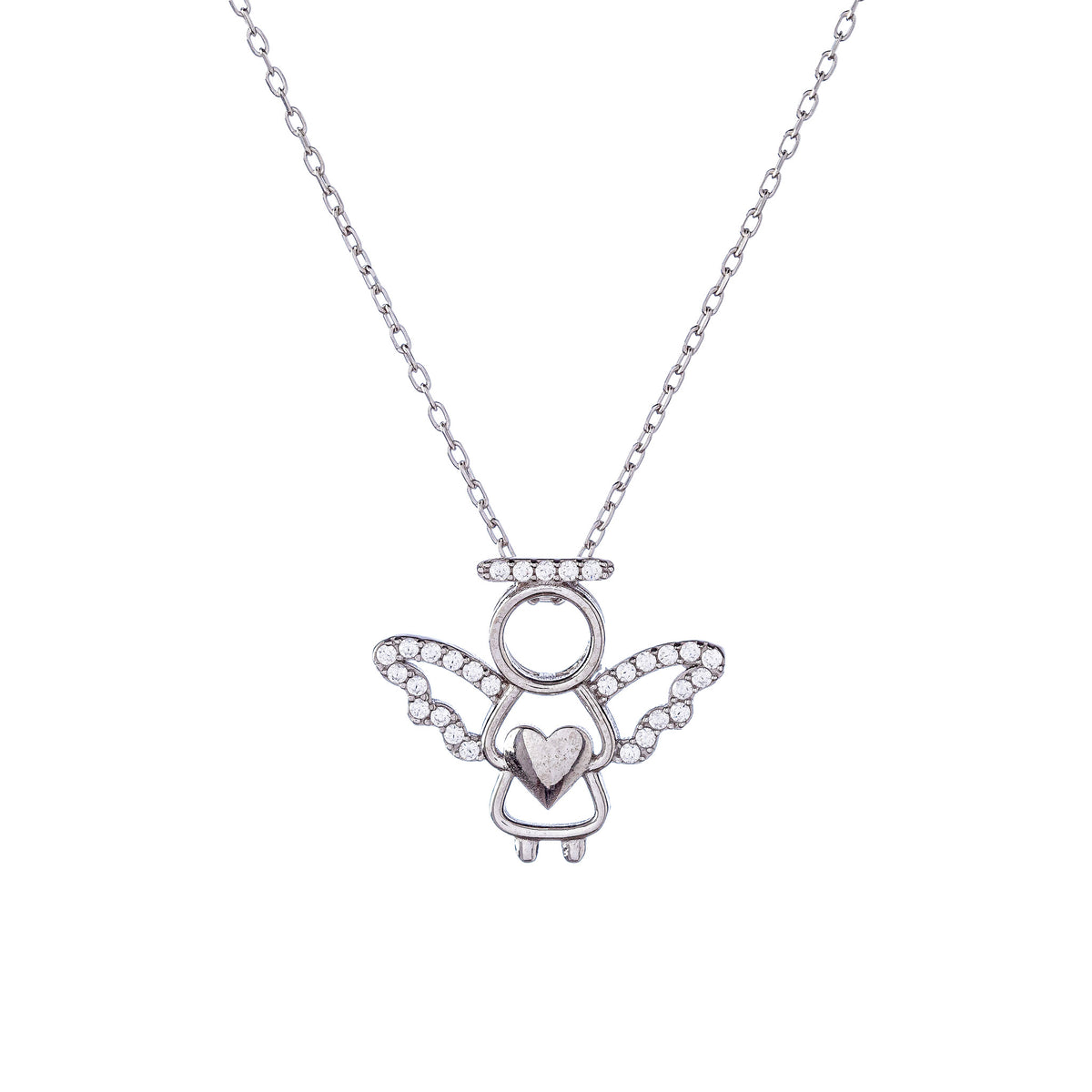 Collar de Ángel de Plata de Ley con Circonitas Cúbicas