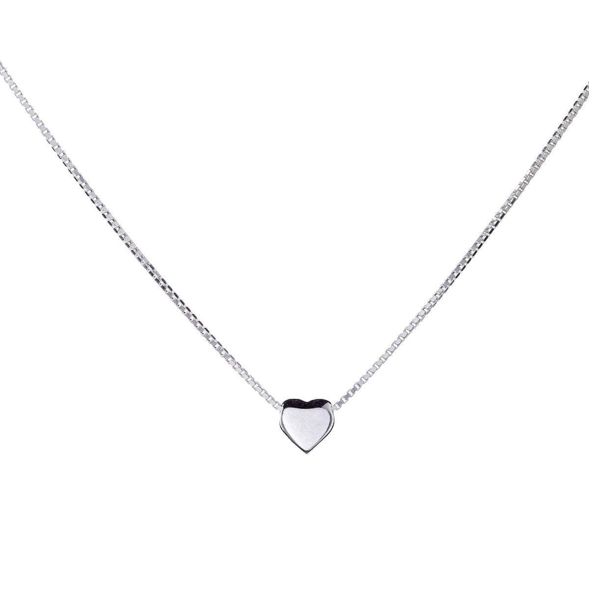 Collar de plata de ley con corazón