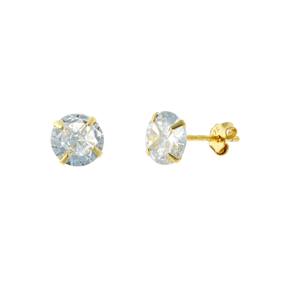 Aretes de plata esterlina con circonitas cúbicas de 4 a 7 mm