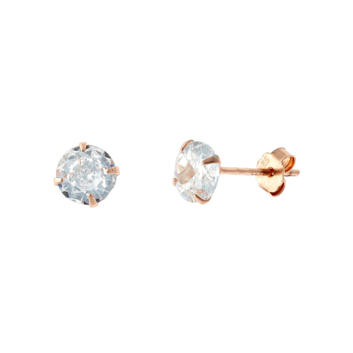 Aretes de plata esterlina con circonitas cúbicas de 4 a 7 mm