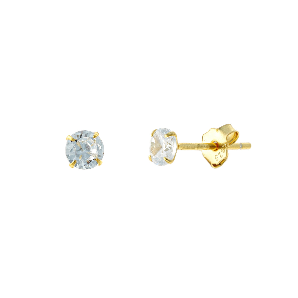 Aretes de plata esterlina con circonitas cúbicas de 4 a 7 mm