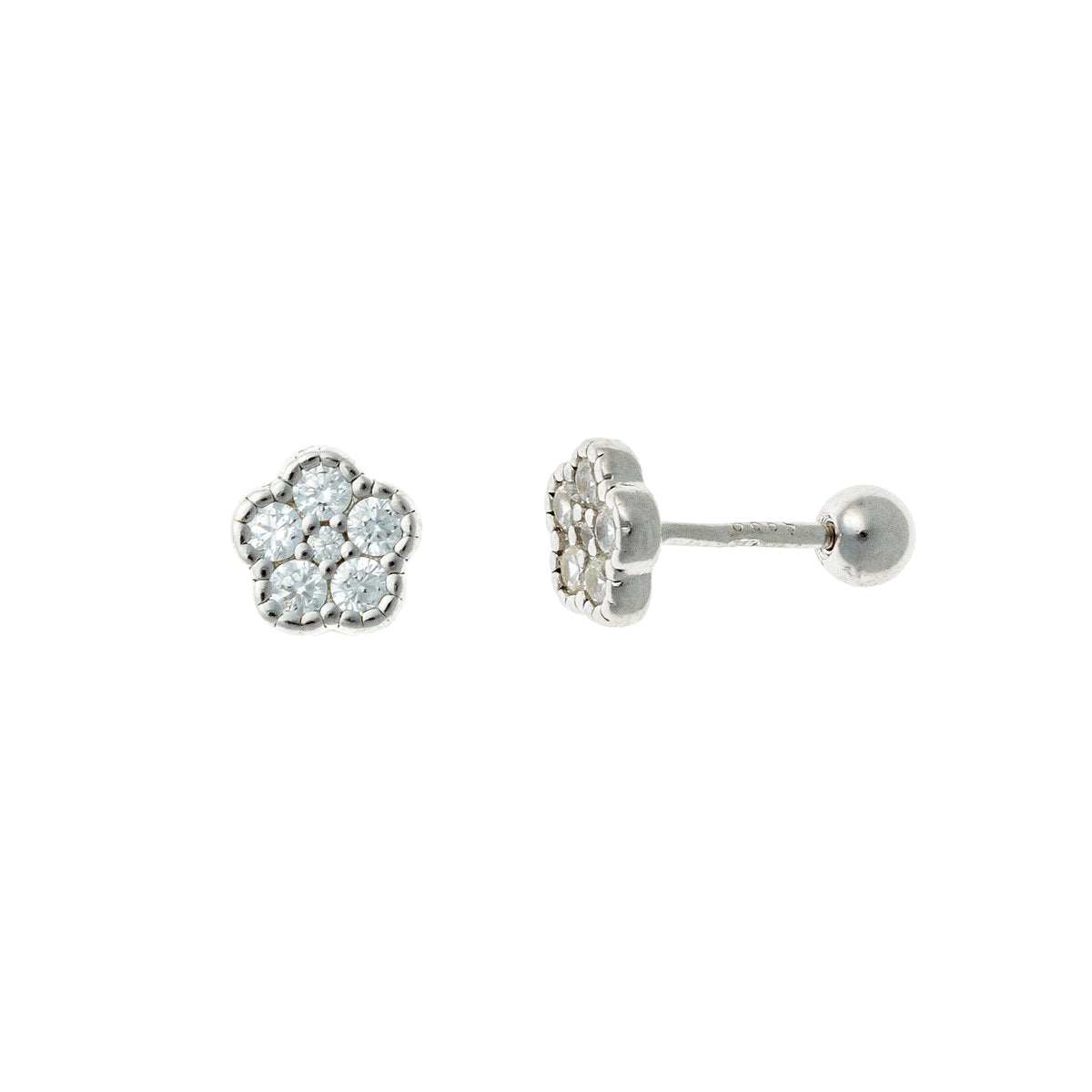 Aretes de plata esterlina con flor de rosca