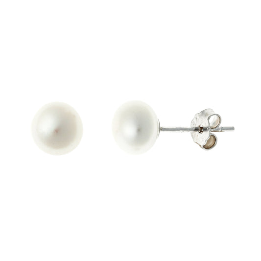 Pendientes de perlas de plata de ley