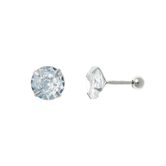 Aretes con Circonita Cúbica de Plata Fina de 3 a 7 mm