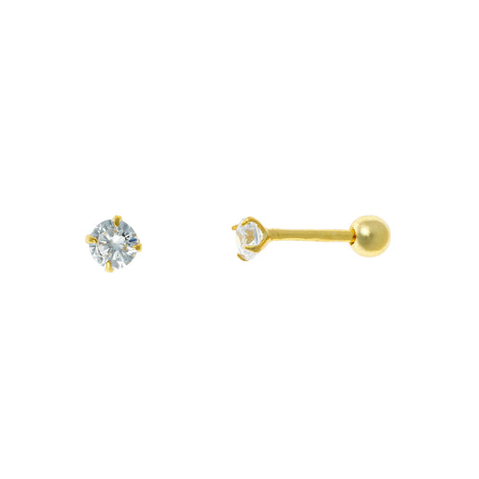 Aretes con Circonita Cúbica de Plata Fina de 3 a 7 mm