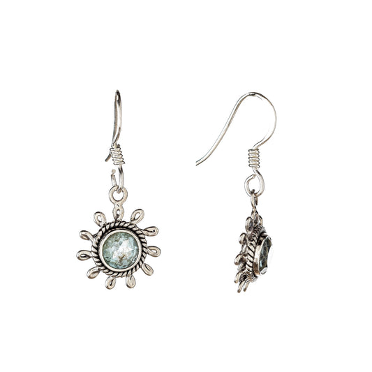 Pendientes colgantes de plata de ley con topacio azul