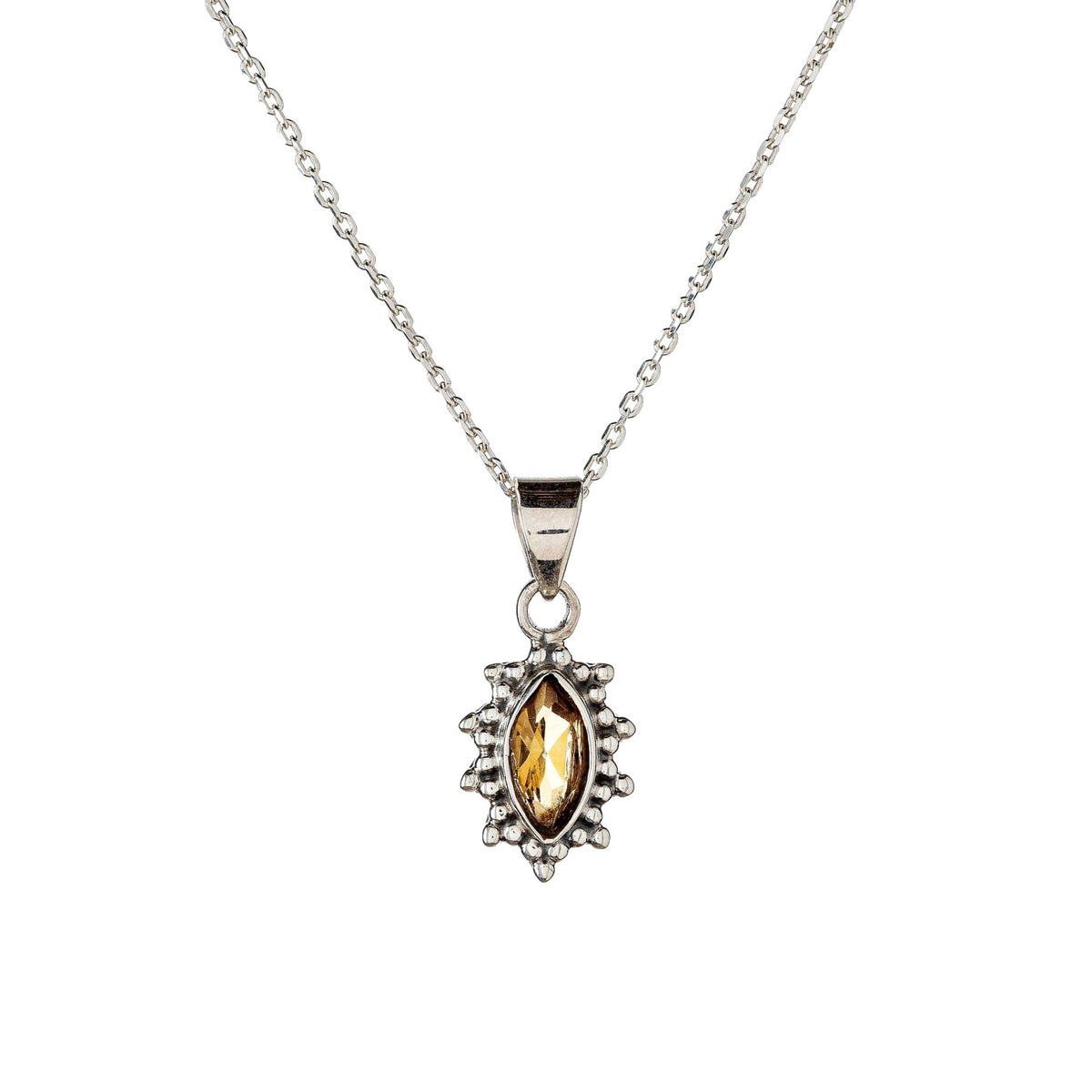 Collar con colgante de citrino en plata de ley
