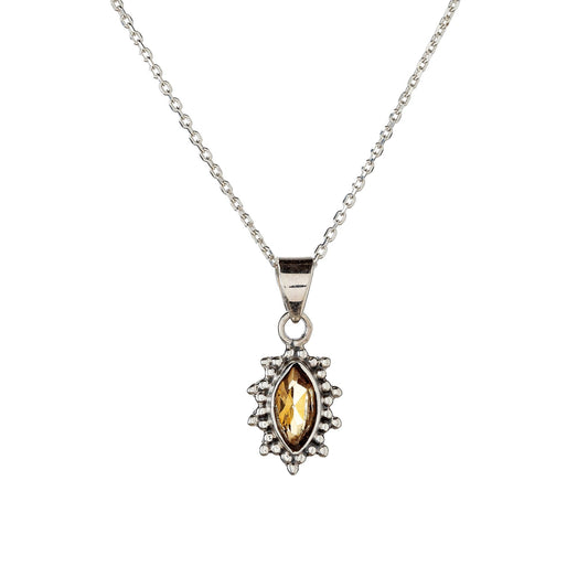 Collar con colgante de citrino en plata de ley