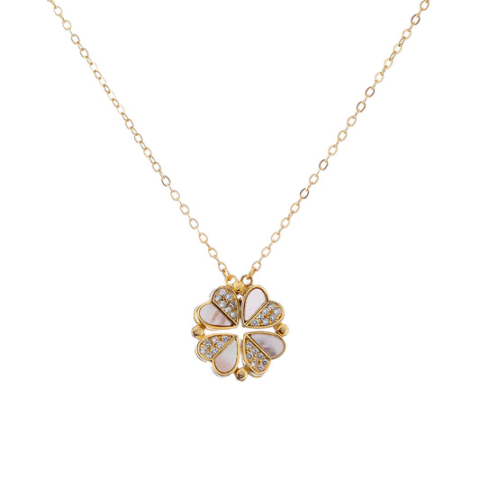Collar de flores de plata de ley