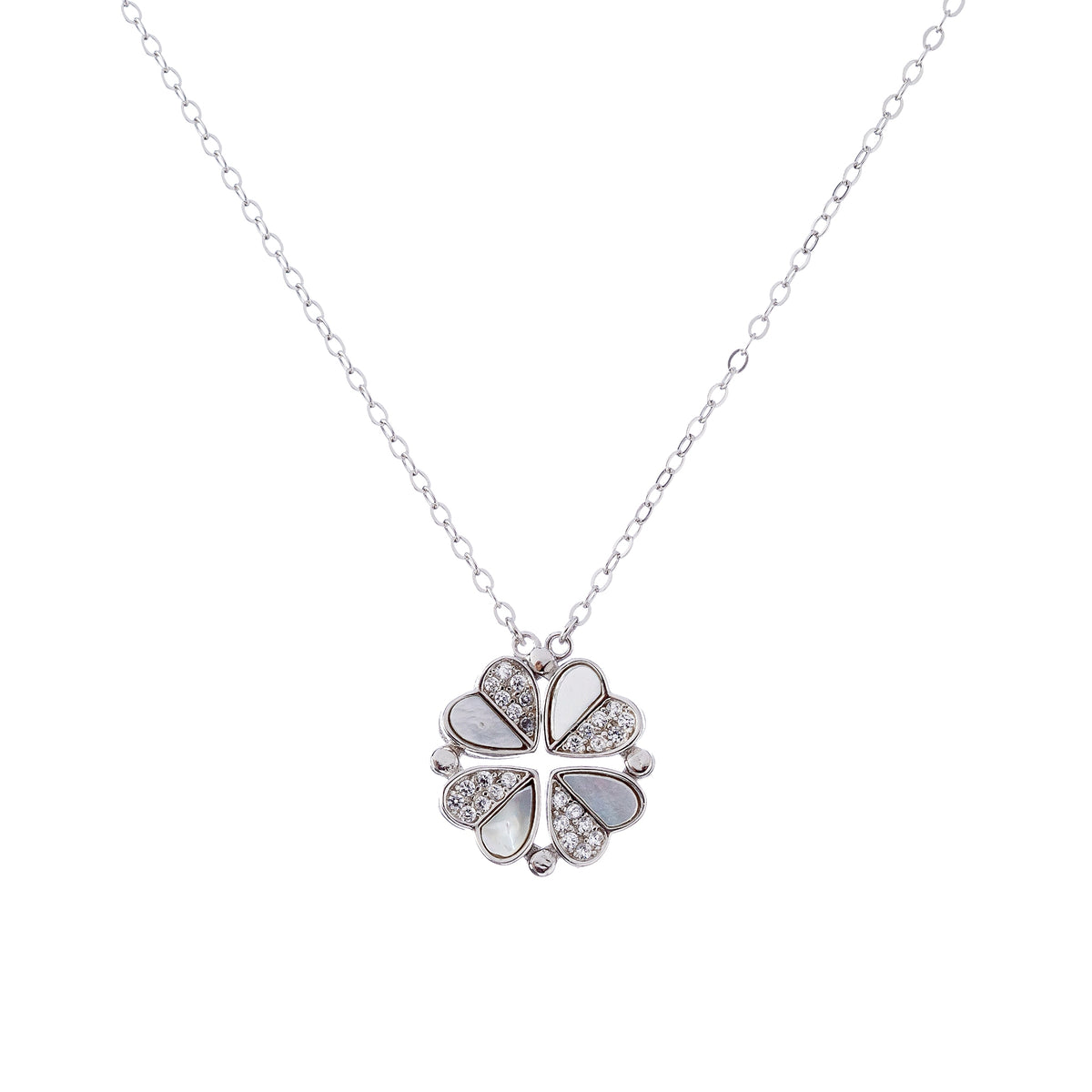 Collar de flores de plata de ley