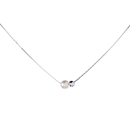 Collar de perlas de plata de ley