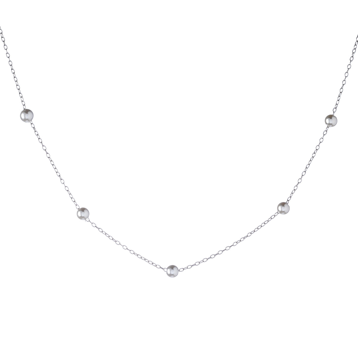 Collar de perlas de plata de ley