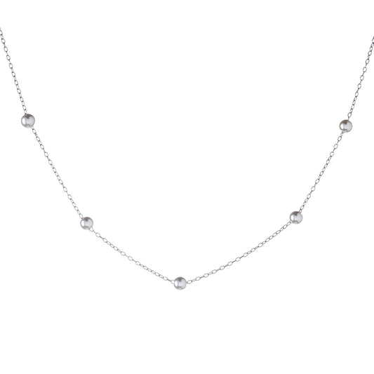 Collar de perlas de plata de ley