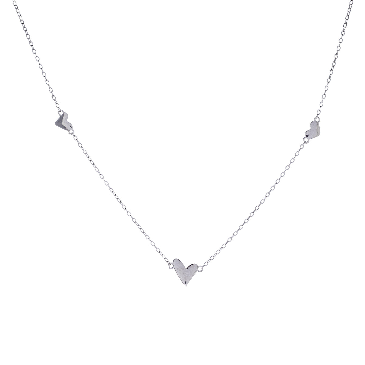 Collar de corazón de plata de ley