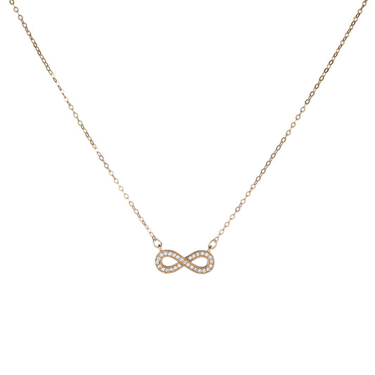 Collar de plata de ley con circonitas cúbicas y diseño de infinito