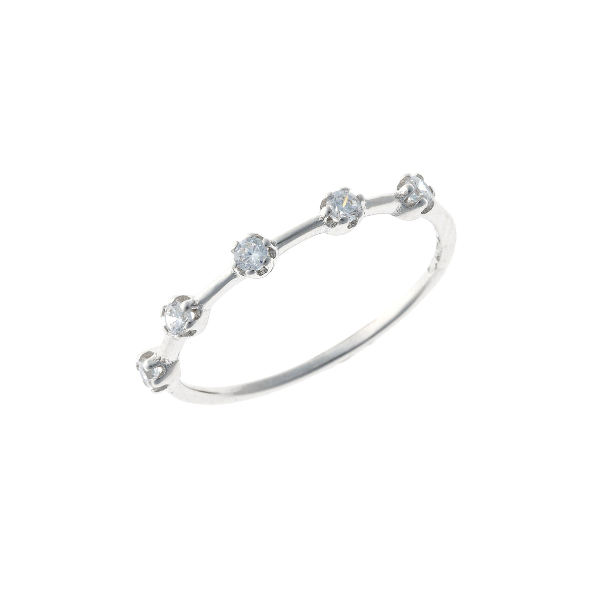 Anillo de plata de ley con circonita cúbica