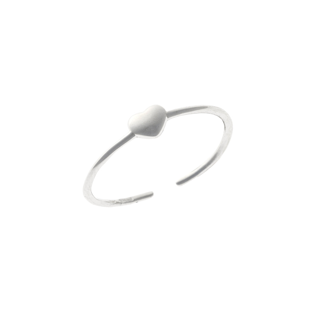 Anillo de corazón de plata de ley