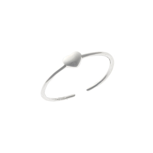 Anillo de corazón de plata de ley