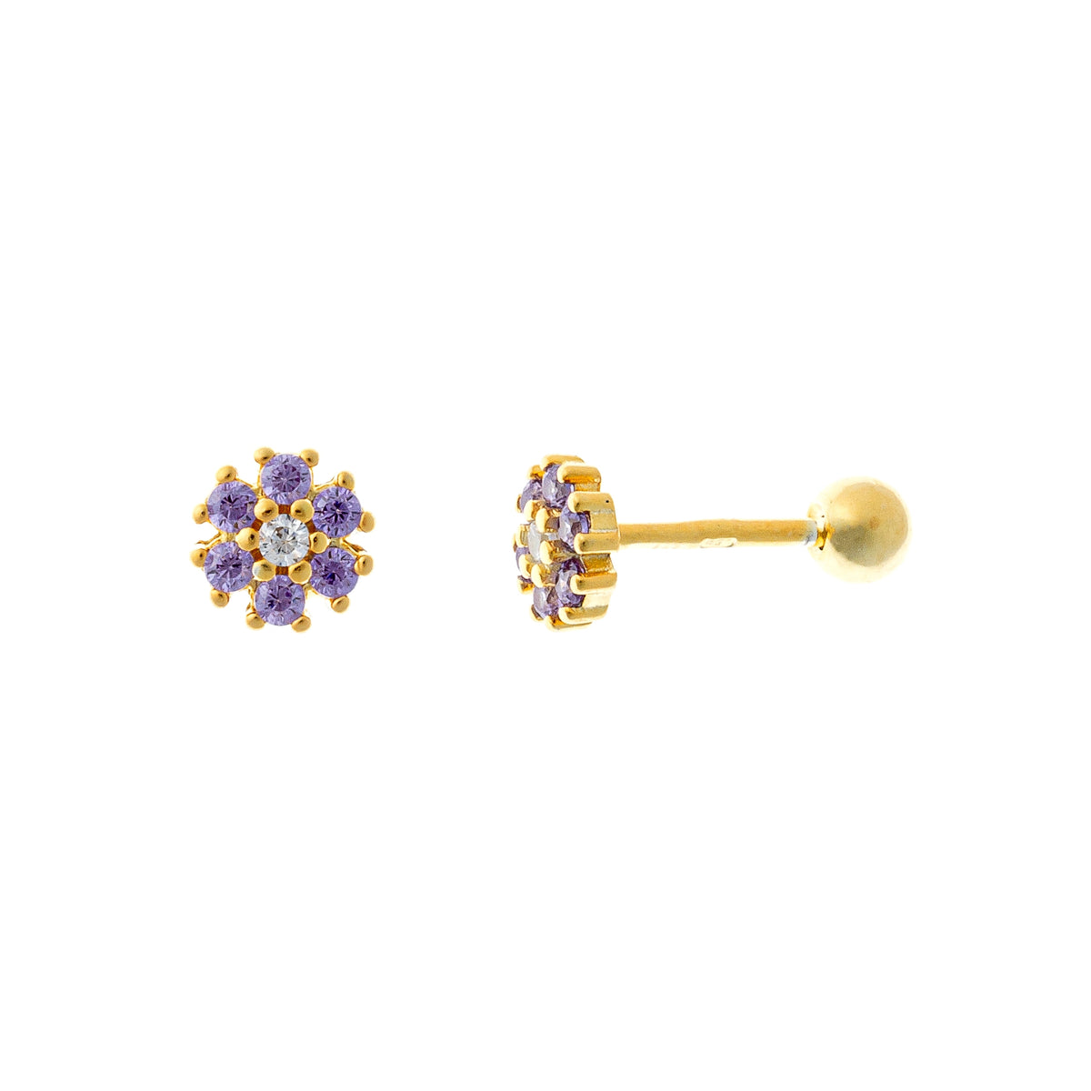 Aretes de plata esterlina con flor de rosca