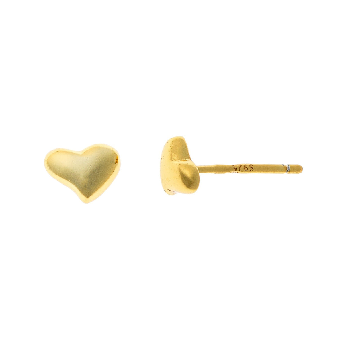 Pendientes de corazón de plata de ley