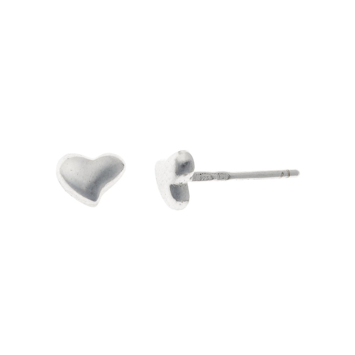 Pendientes de corazón de plata de ley