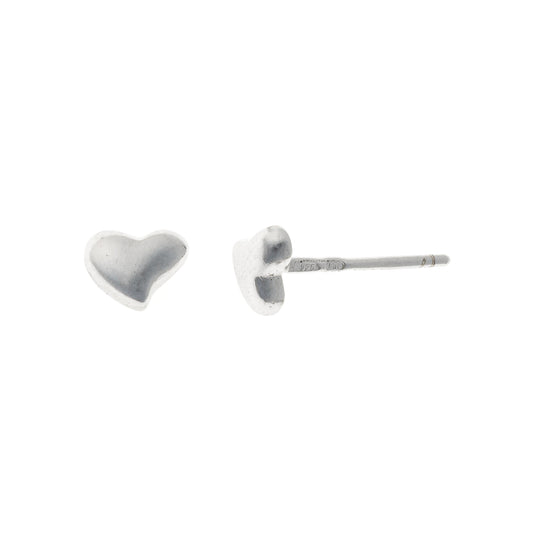 Pendientes de corazón de plata de ley
