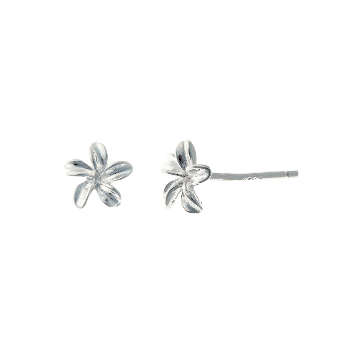 Pendientes de flores de plata de ley