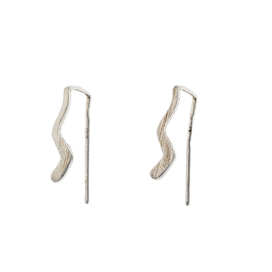 Pendientes colgantes de serpiente de plata de ley