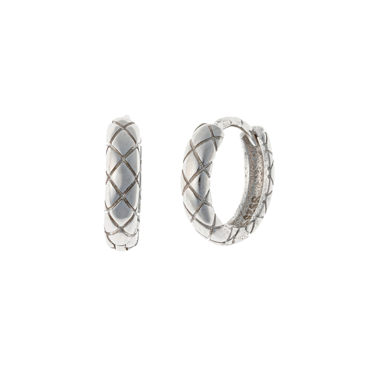 Pendientes de aro ornamentales de plata de ley