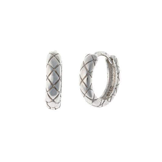 Pendientes de aro ornamentales de plata de ley