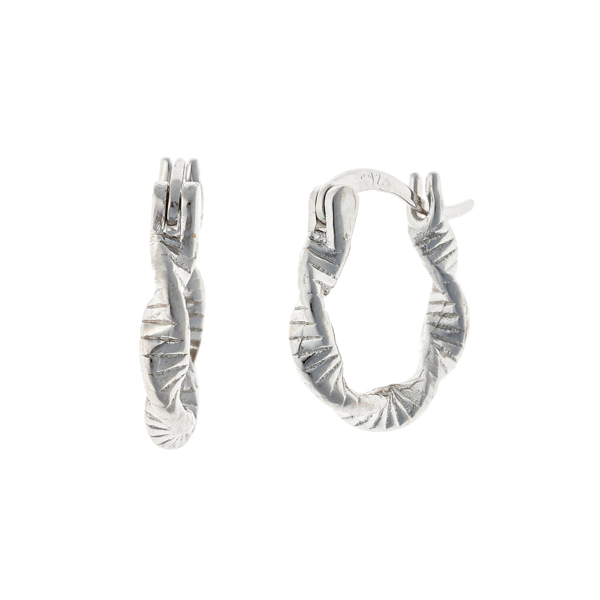 Aros trenzados de plata de ley
