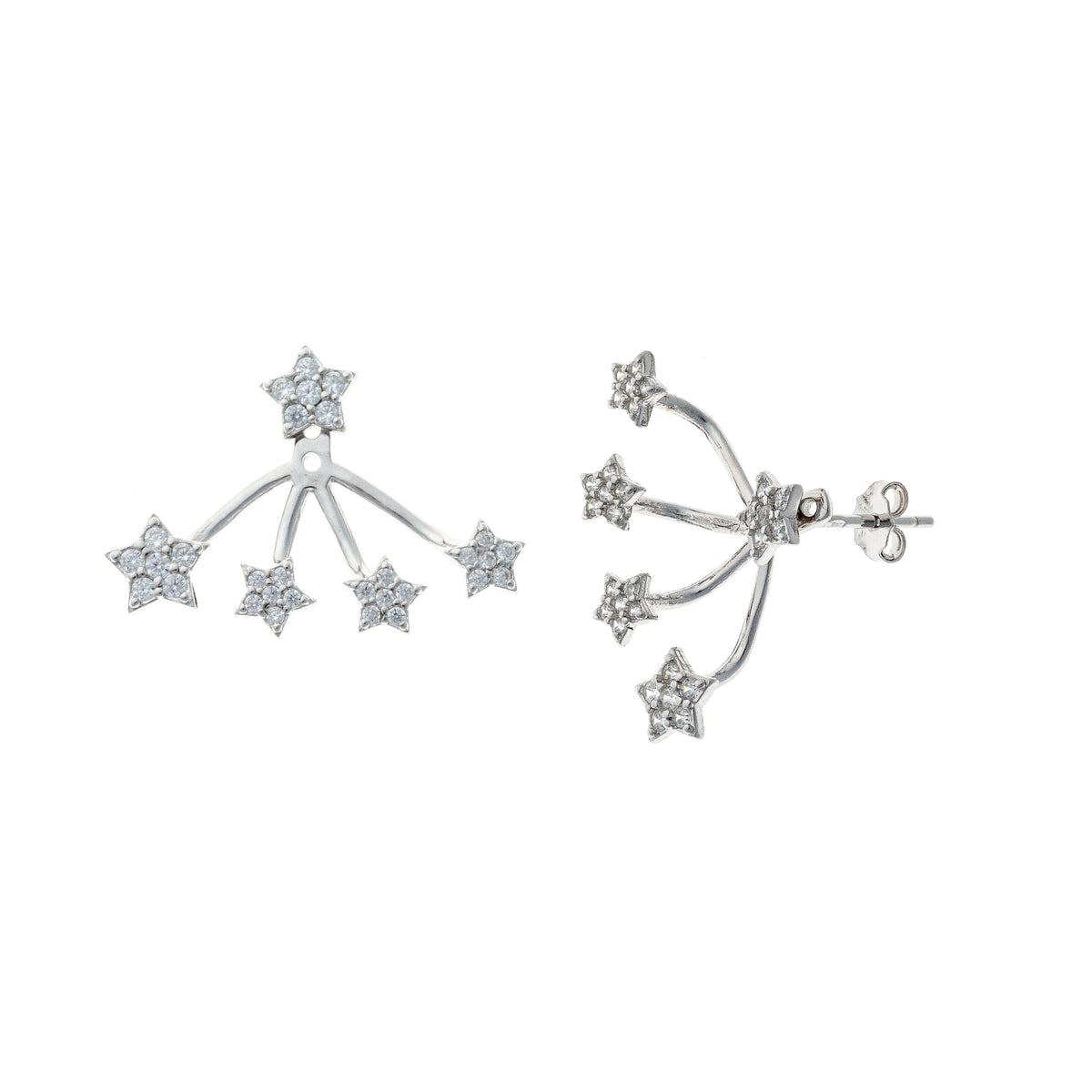 Pendientes de plata de ley con forma de estrella