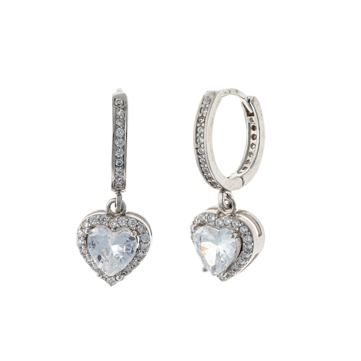 Aros de Plata Esterlina con Circonitas Cúbicas y Dijes
