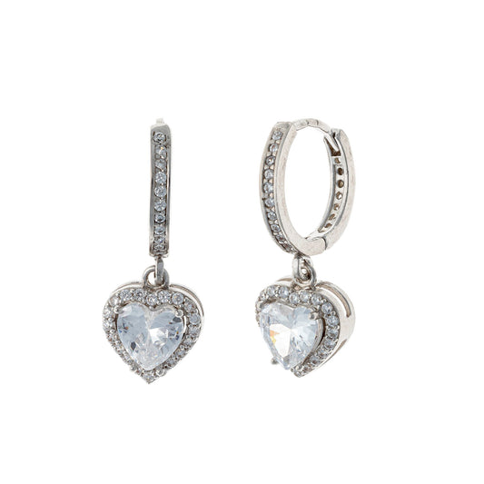 Aros de Plata Esterlina con Circonitas Cúbicas y Dijes