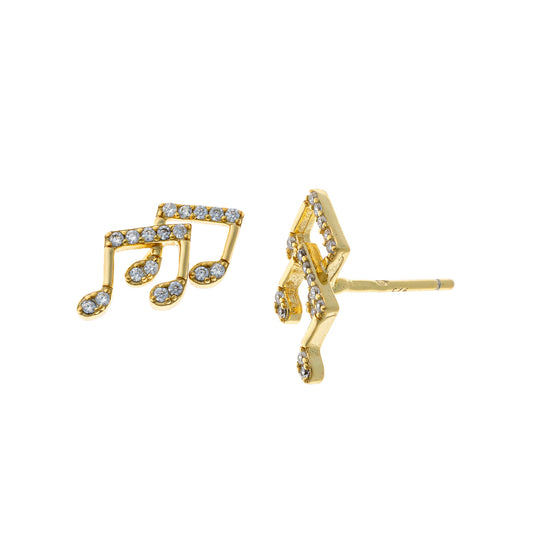 Pendientes de plata de ley con notas musicales
