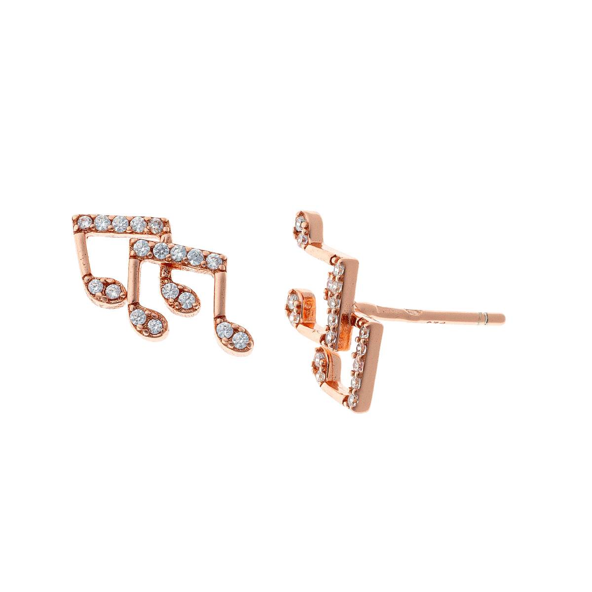 Pendientes de plata de ley con notas musicales