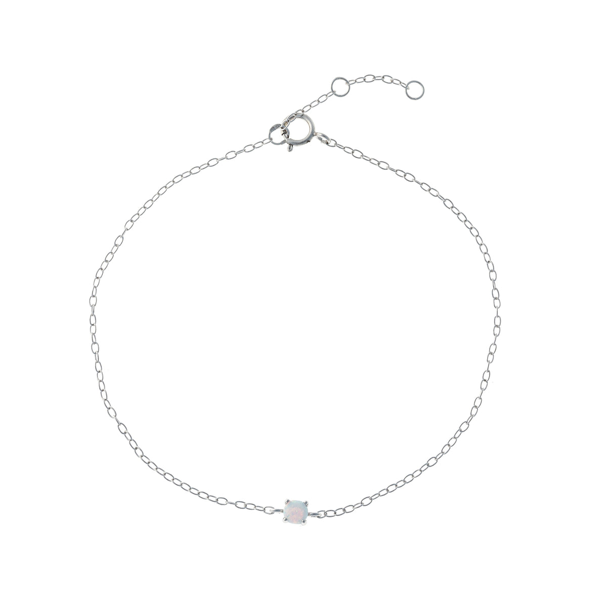 Pulsera de plata de ley con ópalo sintético