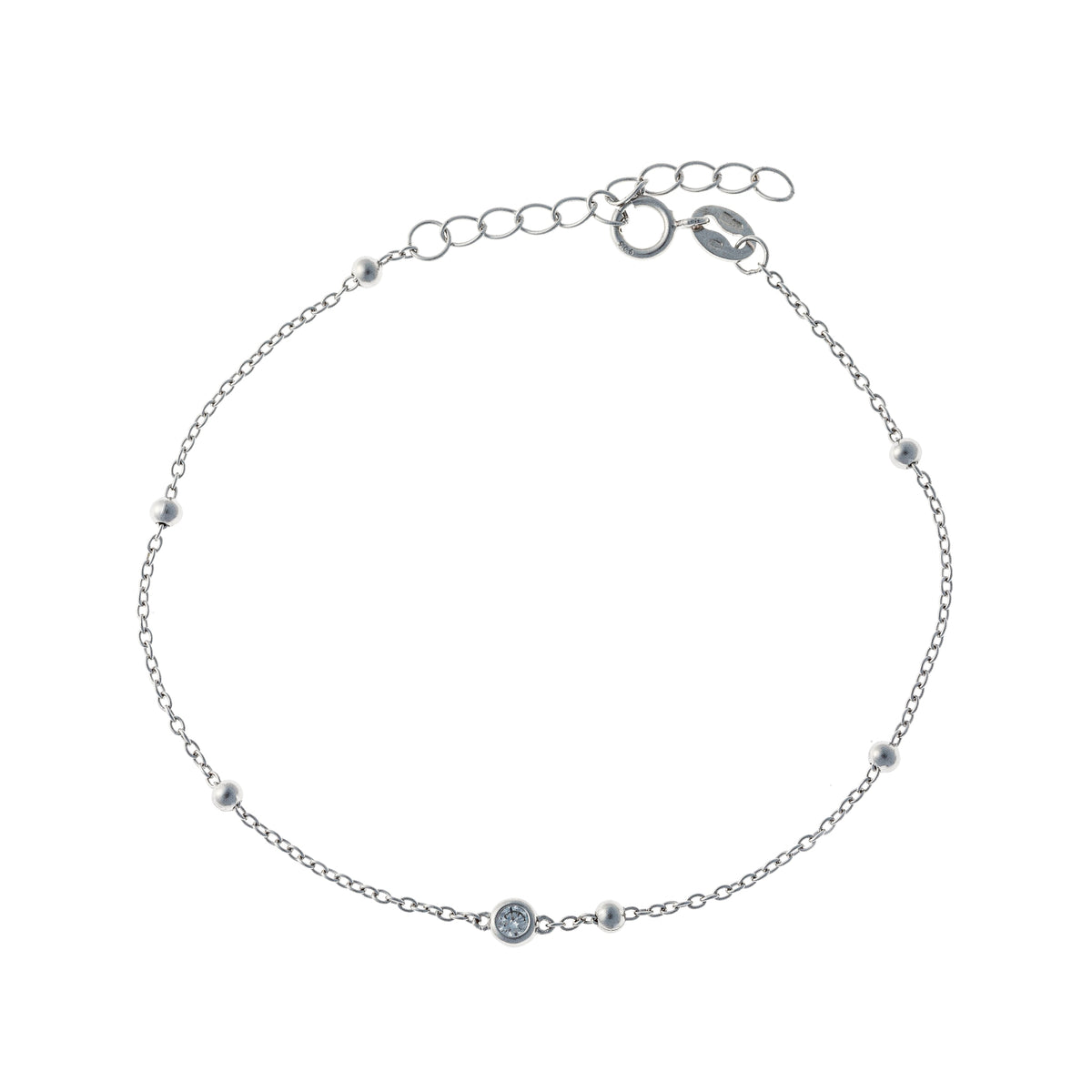 Pulsera de circonitas cúbicas de plata de ley