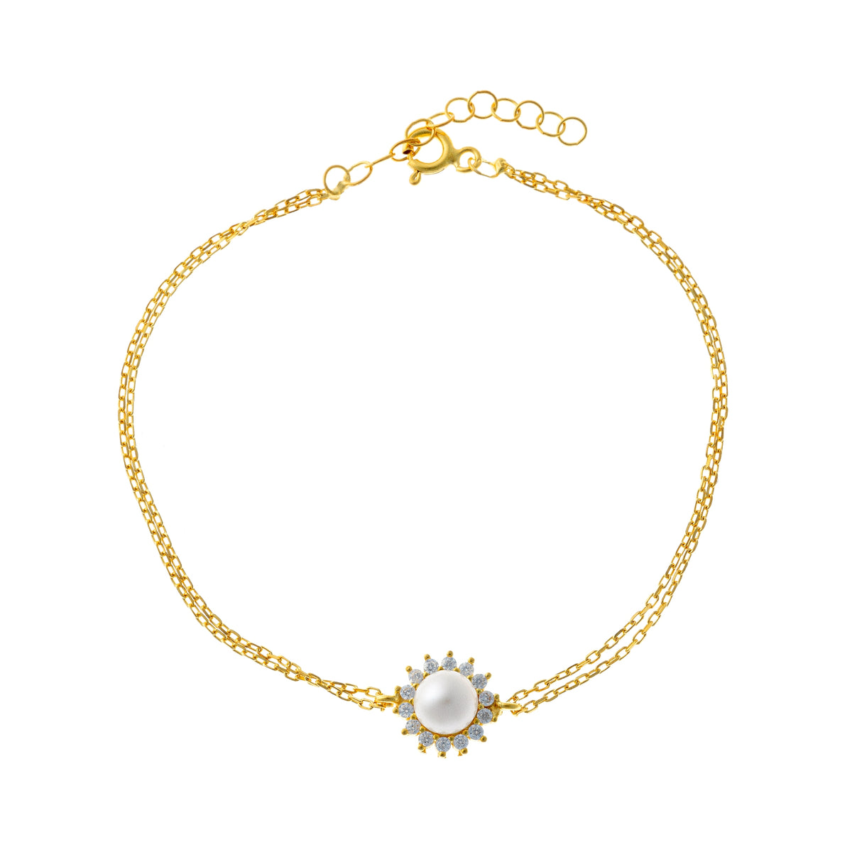 Pulsera de perlas de plata de ley