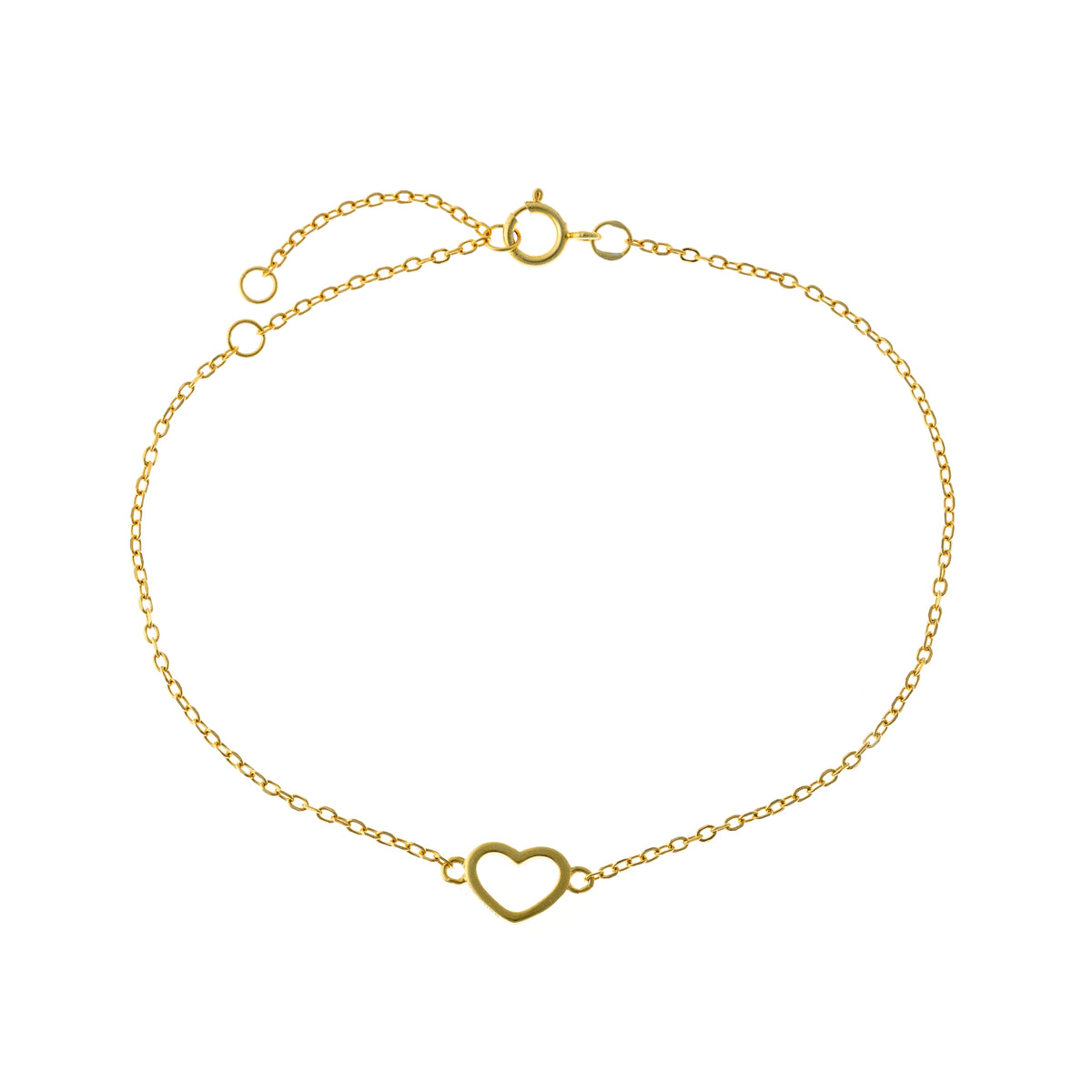 Pulsera de corazón de plata de ley
