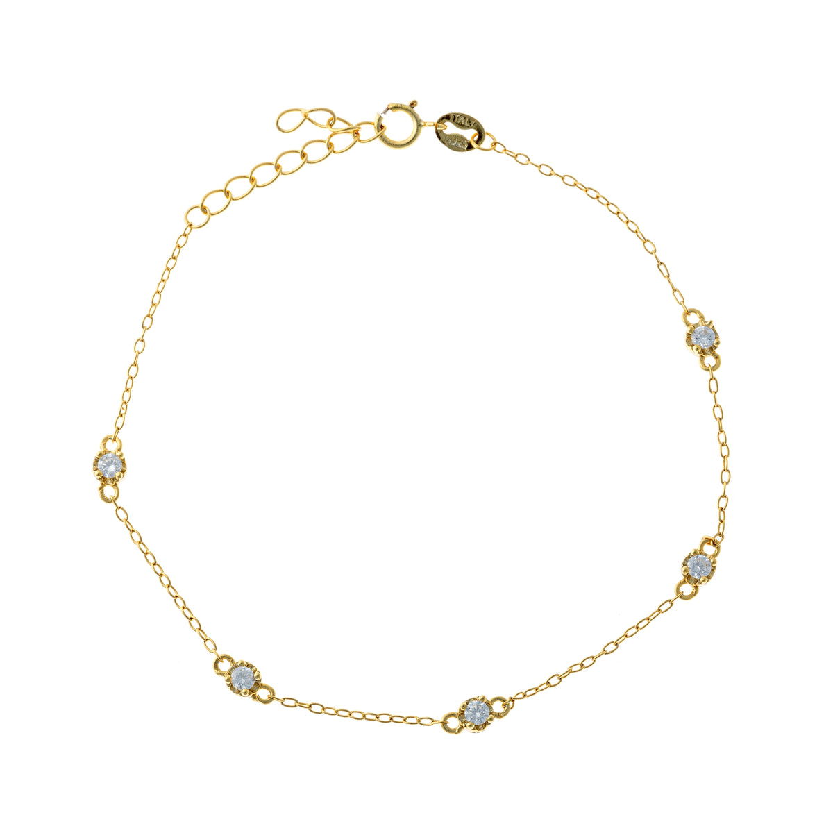 Pulsera de circonitas cúbicas de plata de ley