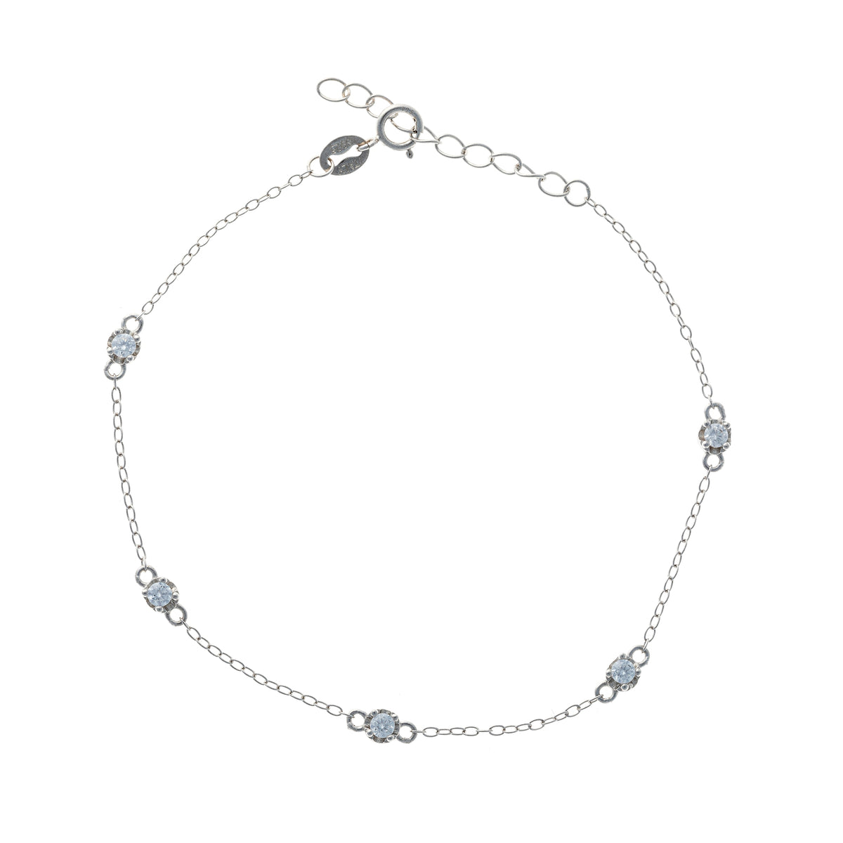 Pulsera de circonitas cúbicas de plata de ley