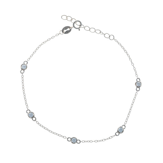 Pulsera de circonitas cúbicas de plata de ley