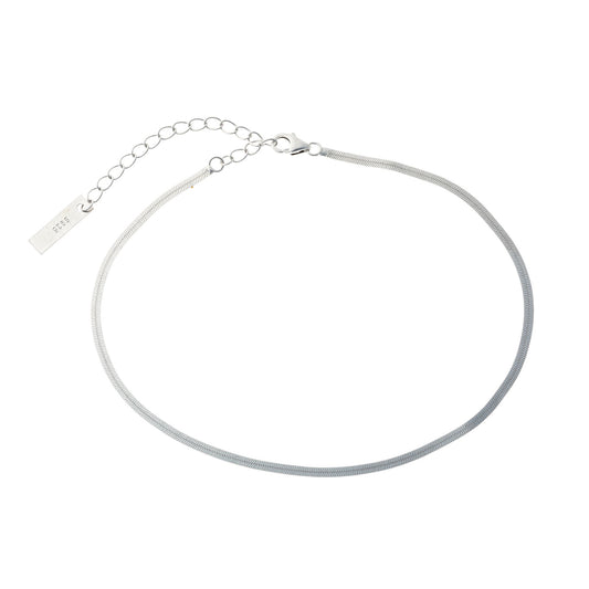 Tobillera de Plata Fina de Cadena Plana