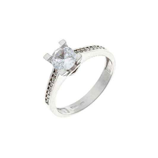 Anillo de plata de ley con circonita cúbica