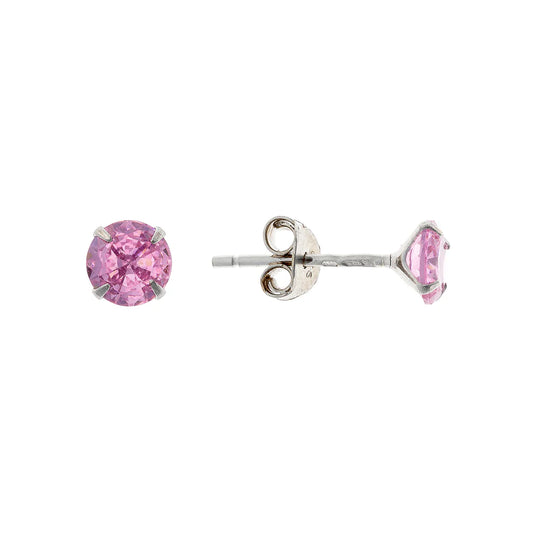 Pendientes de plata de ley con circonitas de 3 a 5 mm