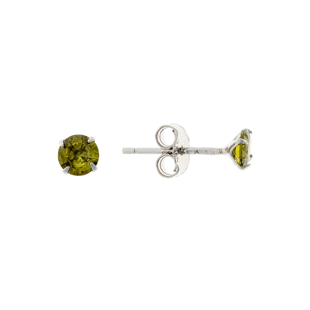 Pendientes de plata de ley con circonitas de 3 a 4 mm